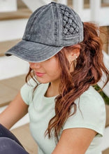Load image into Gallery viewer, C.C. Woven Criss-Cross Ponytail Hat
