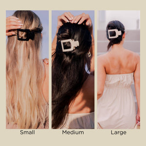 TELETIES - Square Flat Hair Clip | Large | Blonde Tortoise