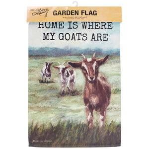 Primitives by Kathy - Home Where My Goats Are Garden Flag