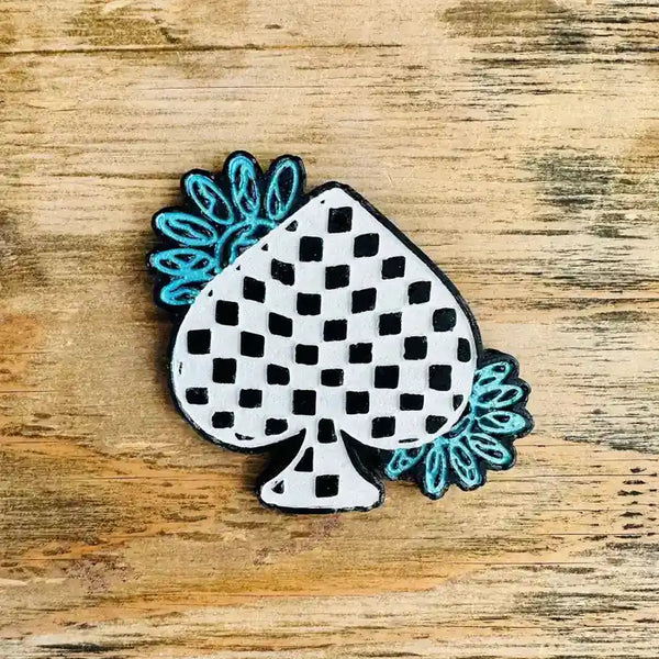 Concho Checkered Spade Car Freshie: Dragon Berry