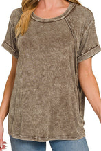 Load image into Gallery viewer, WOMAN WEARING BROWN TOP WITH WHITE BACKGROUND