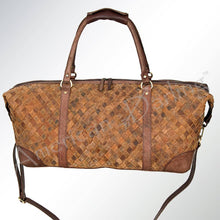 Load image into Gallery viewer, Brown woven leather bag on a white background
