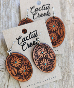 Laura Handmade Leather Earrings