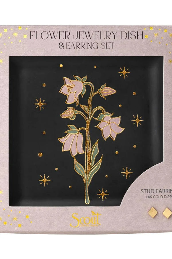 Scout Curated Wears - Jewelry Dish & Stud Earring Set - Flower/Black