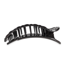Load image into Gallery viewer, TELETIES - Flat Round Hair Clip | Large | Jet Black Quilted