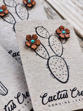 Load image into Gallery viewer, Western Rose Leather Earrings