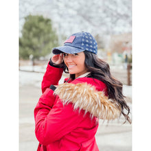 Load image into Gallery viewer, Distressed American Flag Star Ball Cap