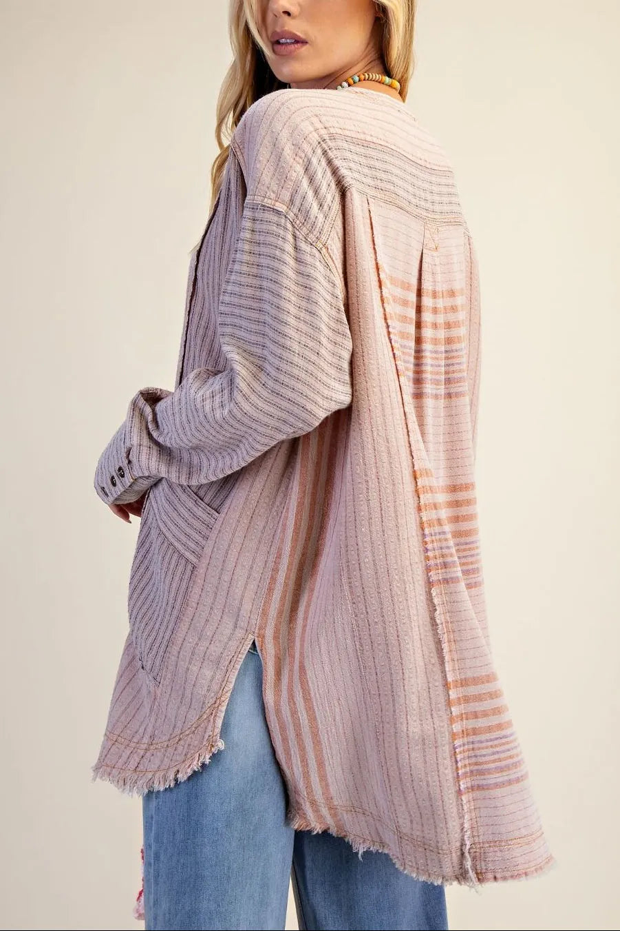 Driftwood Stripe Washed Tunic Top