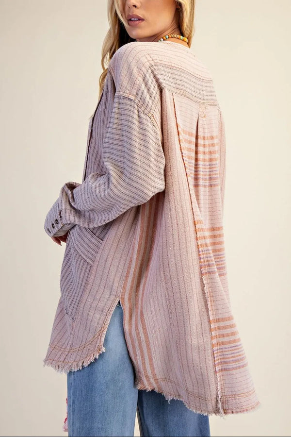 Driftwood Stripe Washed Tunic Top