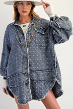 Load image into Gallery viewer, Woman wearing a denim jacket and hat on a white background