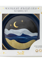 Load image into Gallery viewer, Jewelry set packaging with moon and star design, featuring the brand &#39;Scout&#39;.