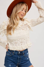 Load image into Gallery viewer, Rosalind Ruffle Lace Knit Top