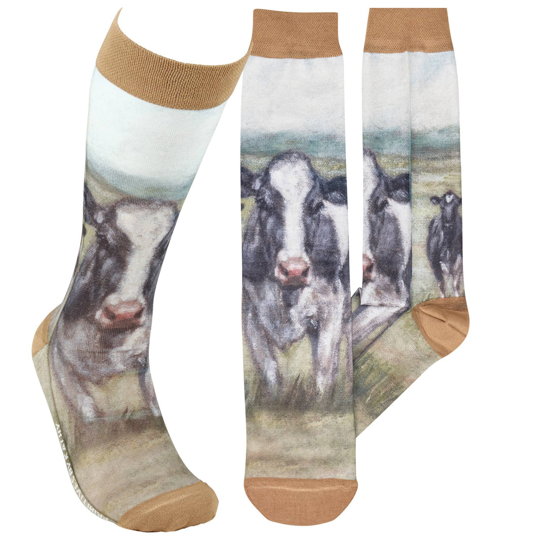 Primitives by Kathy - Dairy Cows Socks