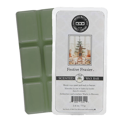 Scented wax bar with packaging featuring a Christmas tree design on a white background