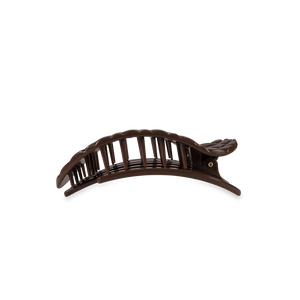 TELETIES - Flat Round Hair Clip | Small | Truly Taupe Quilted