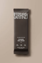 Load image into Gallery viewer, Dark chocolate bar with 'Stash' branding on a beige background