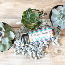 Load image into Gallery viewer, Mix-o-logie Tiny Tray Kit with succulents on a wooden surface