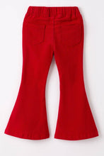 Load image into Gallery viewer, Red flared pants on a white background
