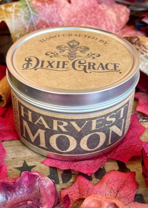 Dixie Grace Harvest Moon 8 oz Candle Wooden Wick