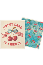 Load image into Gallery viewer, cherry swedish dishcloth with white background