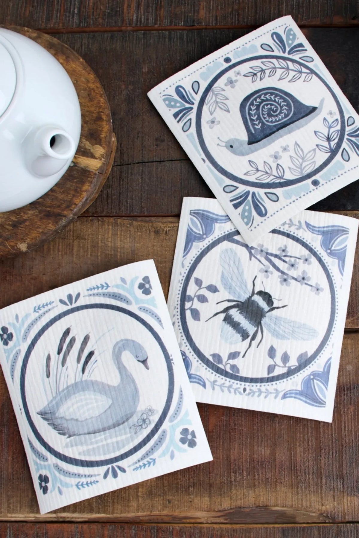 Indigo Tile Swedish Cloth Set