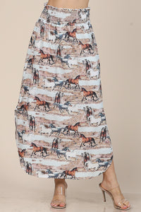 Wild Mustangs Maxi Skirt