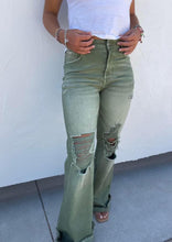 Load image into Gallery viewer, Blakeley Distressed Olive Jean