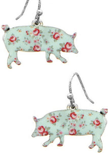Enamel Pig Earrings