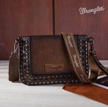 Load image into Gallery viewer, Wrangler Rivets Studded Wristlet/ Crossbody - Coffee