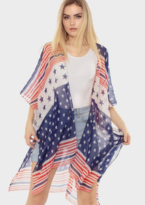 Red White + Blue Kimono