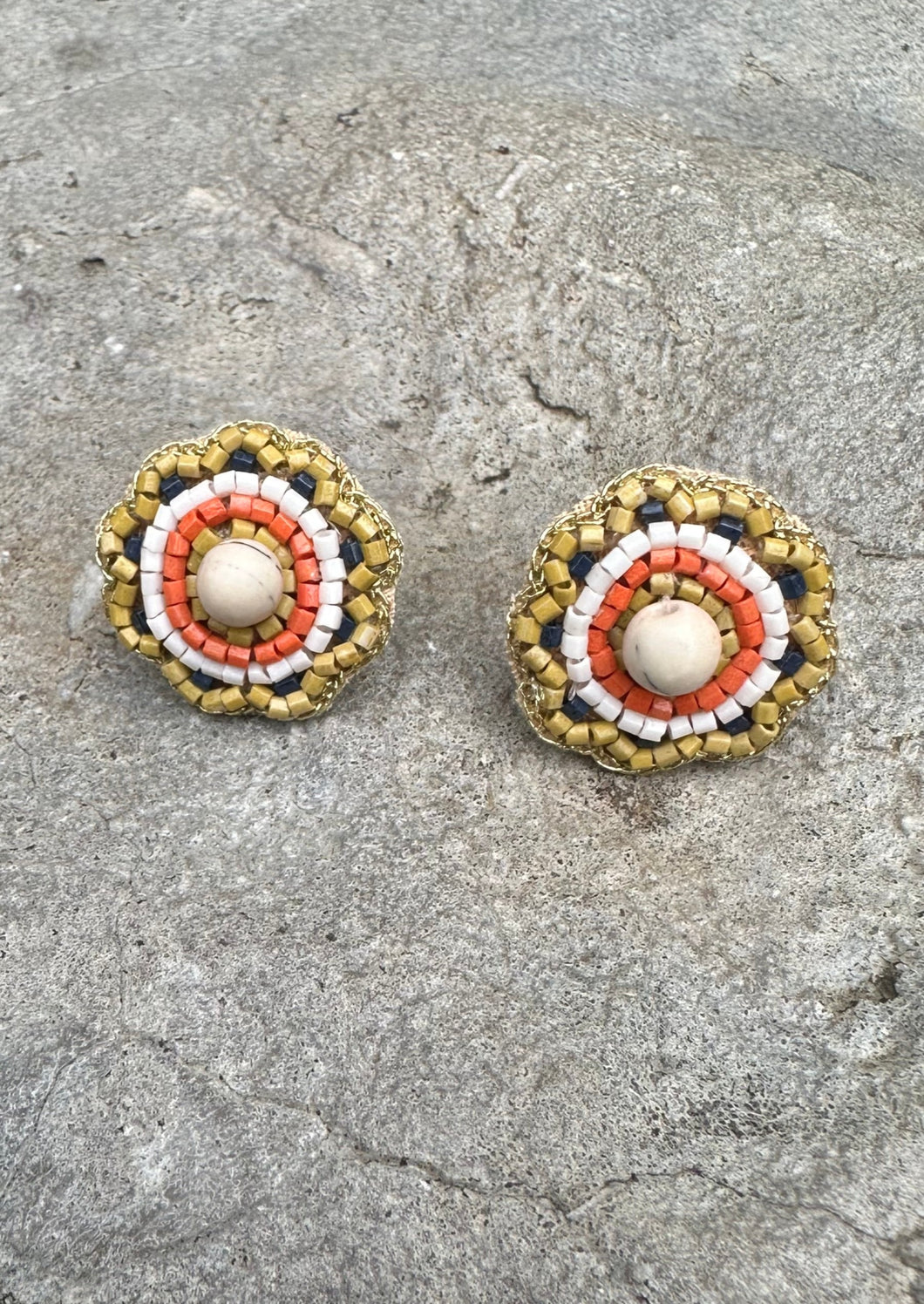 Soulful Stud Earrings-Coral