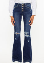 Load image into Gallery viewer, KanCan Stevie Button Fly Distressed Flare