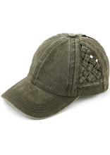 Load image into Gallery viewer, CC Woven Criss Cross Pony Cap