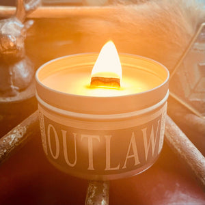 Dixie Grace - Outlaw - 8 oz Candle Tin - Wooden Wick