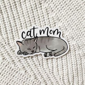 Elyse Breanne Design - Cat Mom Sticker 3x3 in.