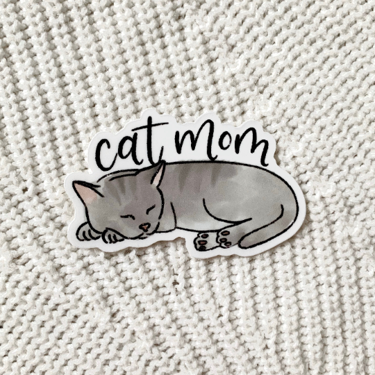 Elyse Breanne Design - Cat Mom Sticker 3x3 in.