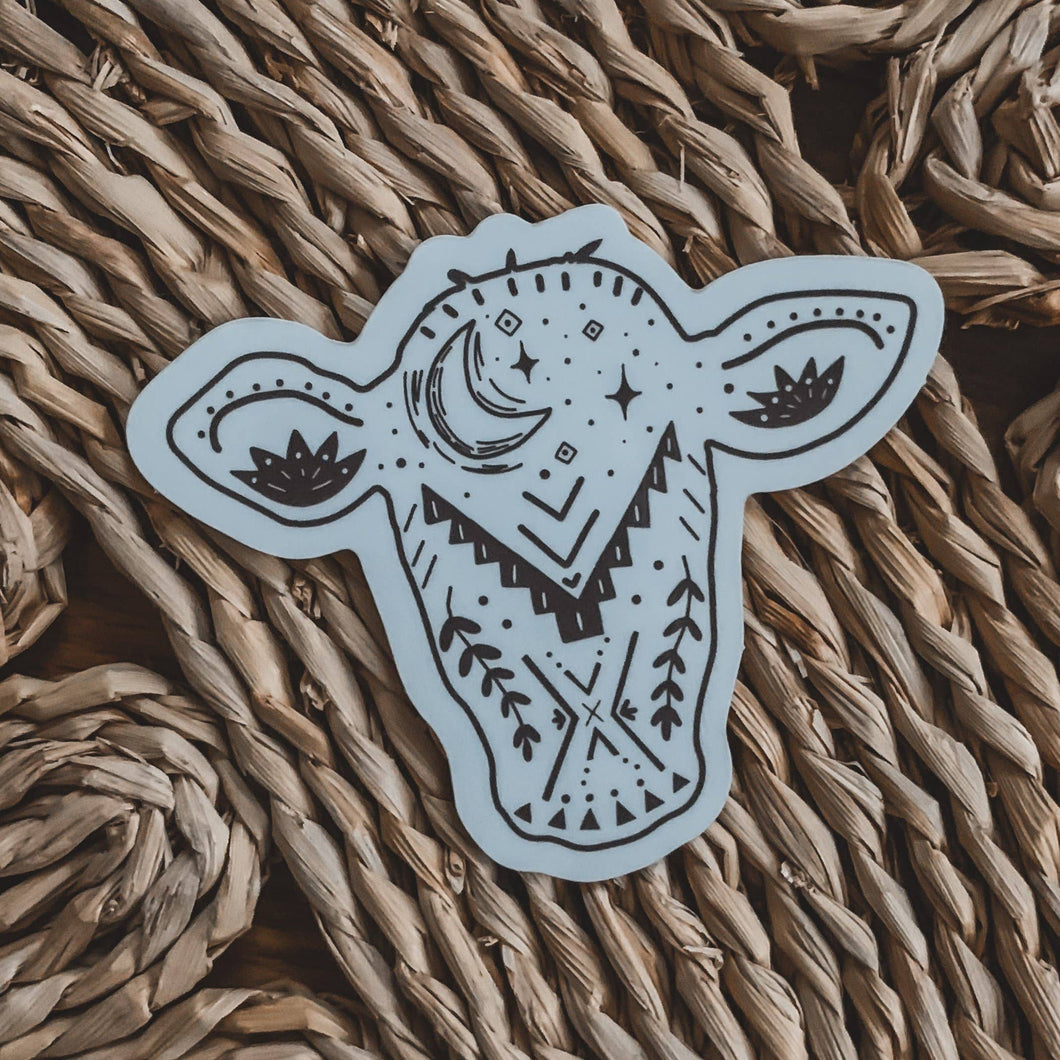 Rosebuds Tees - Midnight Heifer Sticker in Plum