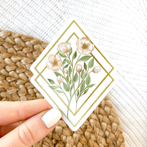 Elyse Breanne Design - Wildflower Diamonds Bouquet Sticker, 3.5x3in. Vinyl Sticker
