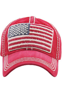 Distressed Americana Flag Patch Hat
