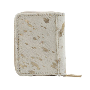 White + Gold Hair on Hide Wallet